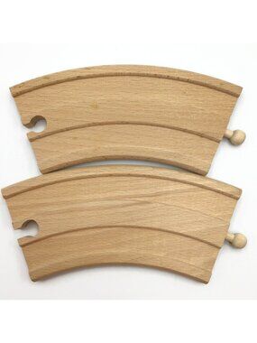 BRIO Wide Wooden Track 30360 Curved Roadway 2pc Vintage